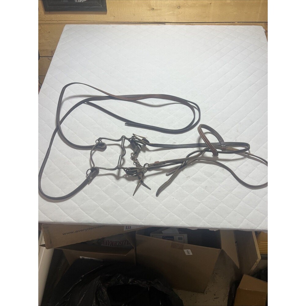 Vintage Colorado Saddlery Headstall W/ Reins & Slobber Bar Western Curb Bit